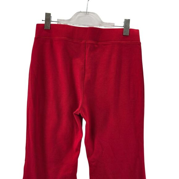 Anthropologie Maeve Wide Leg Pants Womens Medium Petite Red Pull On Knit Stretch - Picture 6 of 11